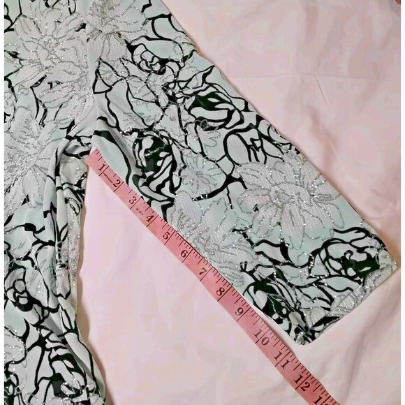 Alex Evenings 2-Piece Dress Mint Green Glimmer Sparkle with Jacket Size Large - Picture 5 of 9